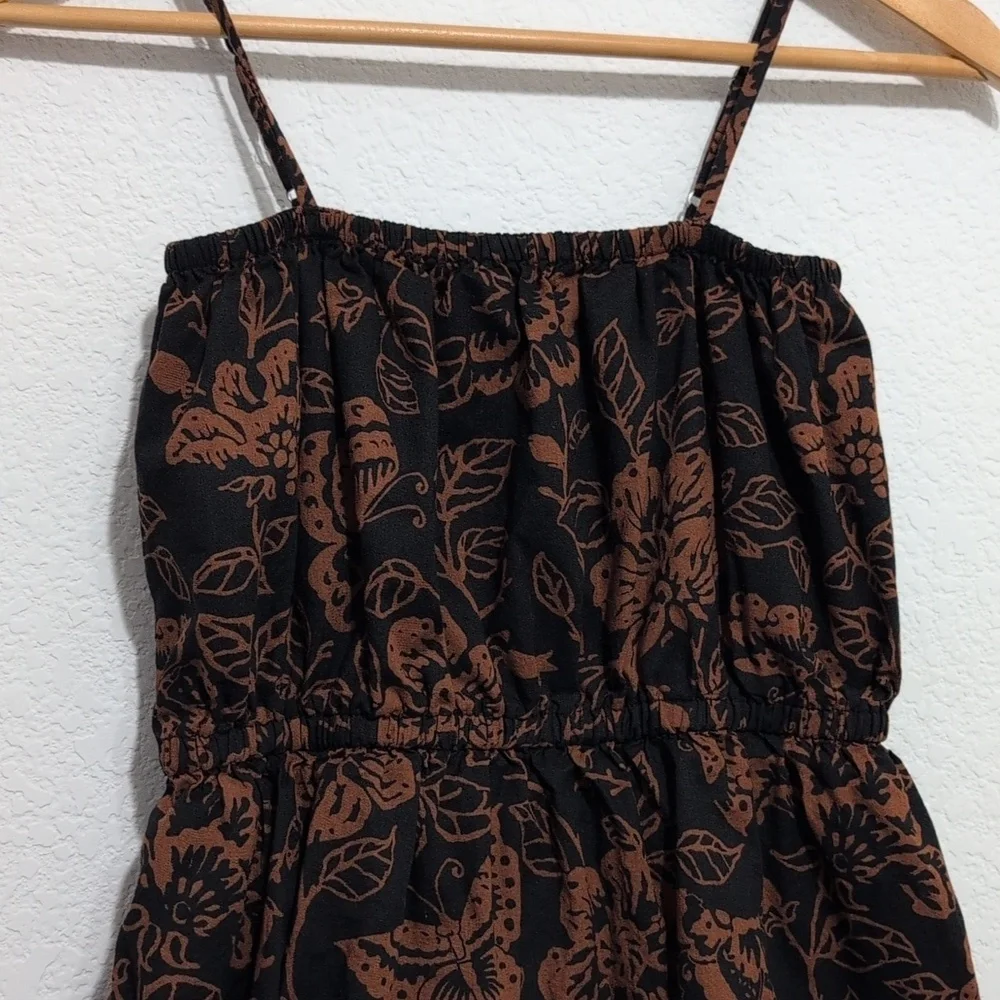 Janie and Jack‎ Tiered Sundress Black Brown Floral Girl's Size 14